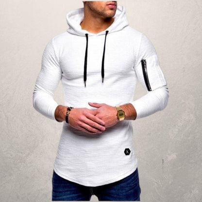 Men's Hoodie - Textured Knit - Slim Fit - Adjustable Hood