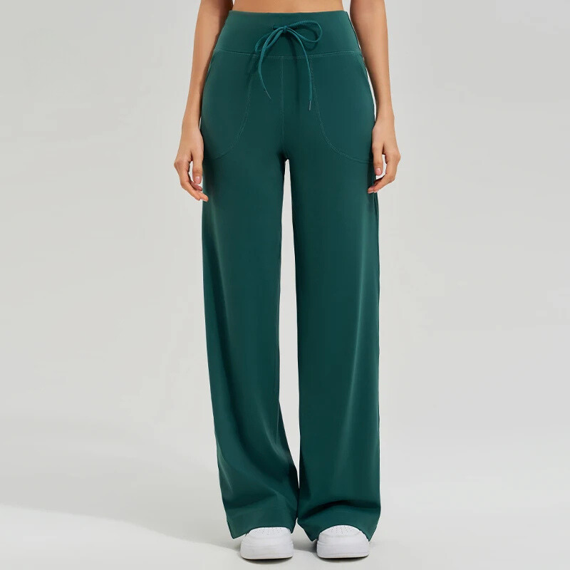 Giulia Wide Leg Active Pants | Drawstring Waist Active Pants