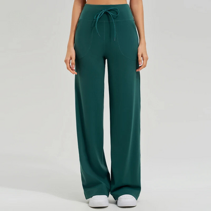 Giulia Wide Leg Active Pants | Drawstring Waist Active Pants