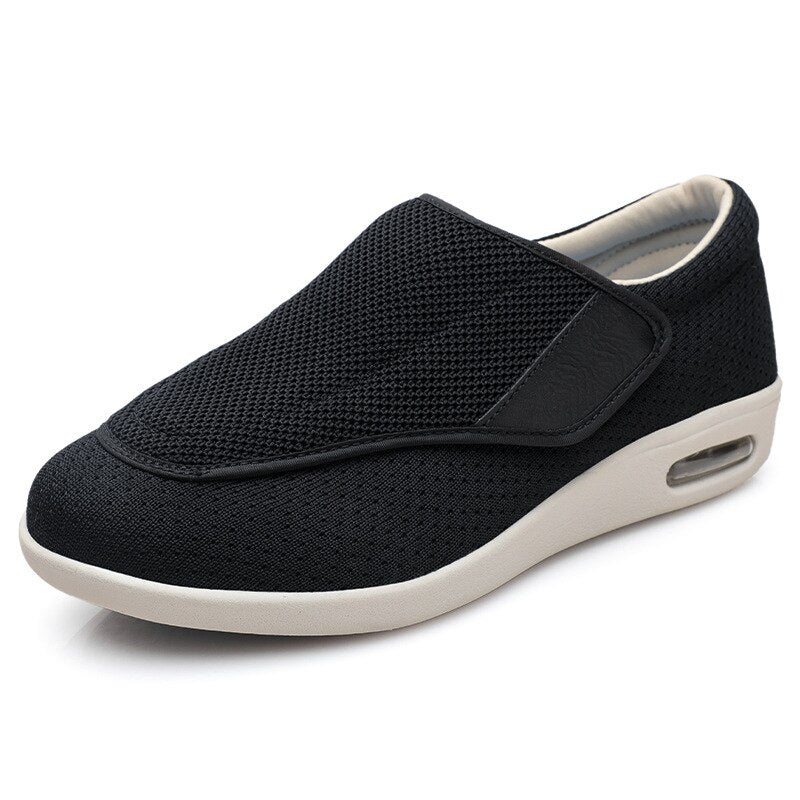 Men's shoes – Wide comfort – Flexible knit – Shock-absorbing sole – Adjustable strap