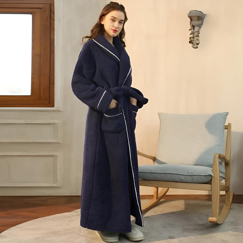 Plush Sherpa Fleece Shawl Collar Bathrobe