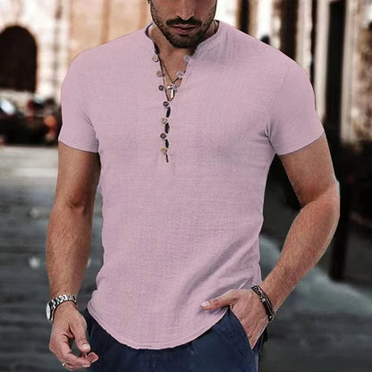 Men's shirt short sleeves – Slim fit – Breathable fabric – Casual button-down collar