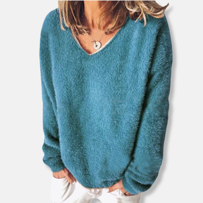 Imogen V-Neck Sweater | Relaxed Fit Long Sleeve Sweater