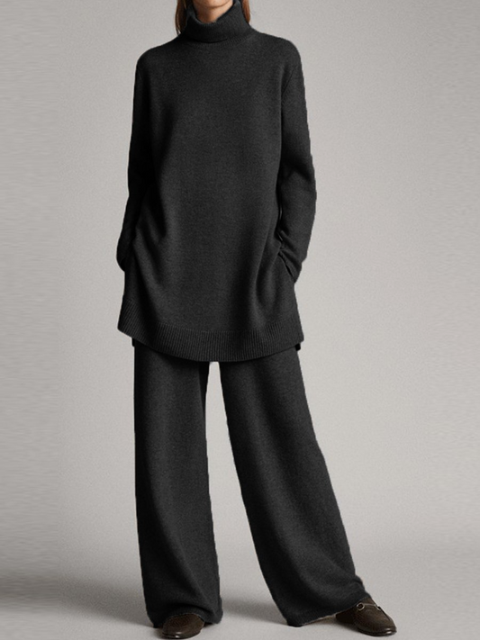 Rosa Two-Piece Set | Turtleneck & Wide-Leg Pants Two-Piece Set