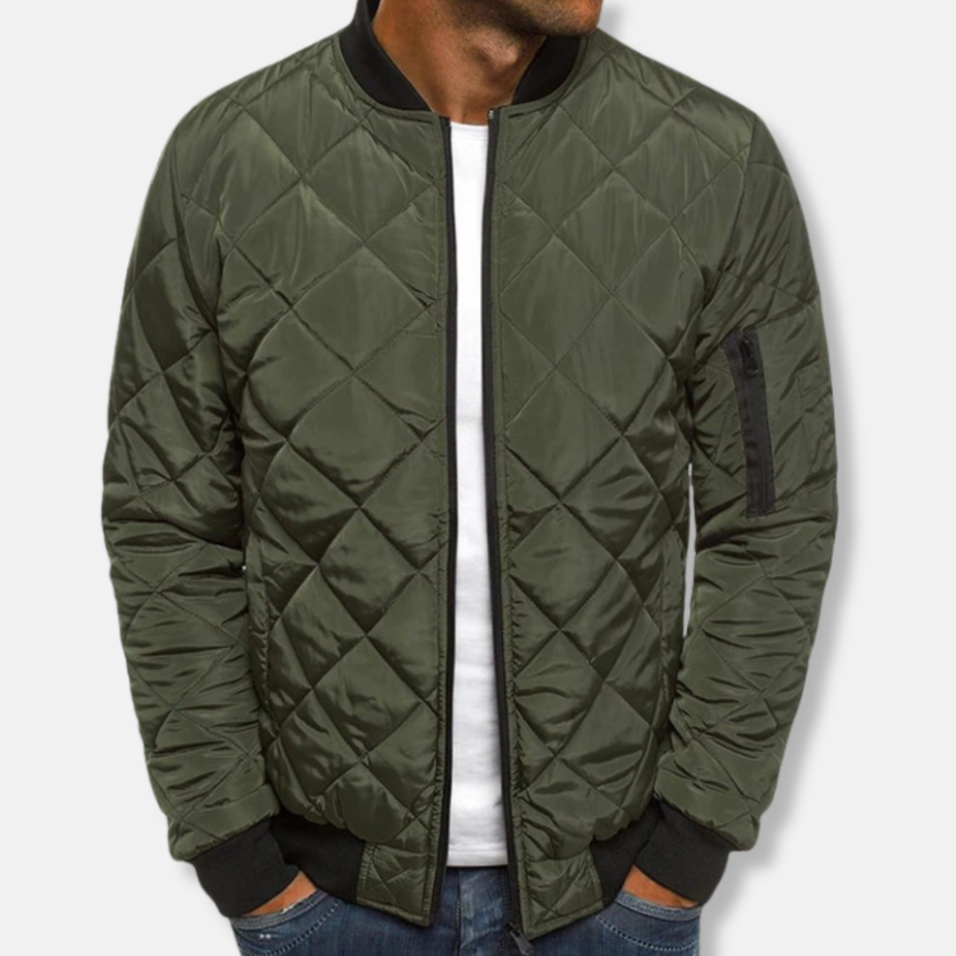 Andrei Regular Fit Bomber Jacket | Quilted Bomber Jacket