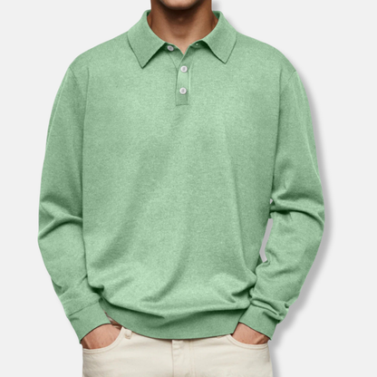 Giovanni Relaxed Fit Polo Shirt | Long Sleeve Collared Polo Shirt