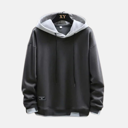 Men's Hoodie - Cotton Knit - Relaxed Fit - Double Layer Hood