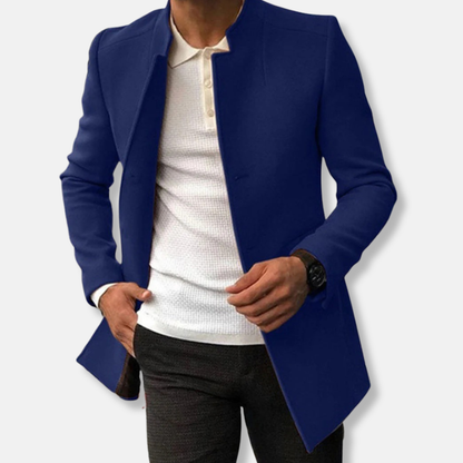 Samuel Wool Tailored Fit Overcoat | Stand Collar Overcoat