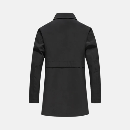 Men's mid-length jacket – Slim fit – Notched collar – Checked lining – Buttons