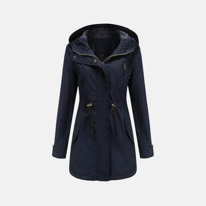 Women's utility jacket – relaxed fit – hood – adjustable waist – multiple pockets