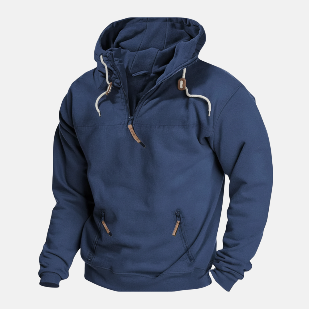 Samuel Half-Zip Hoodie | Relaxed Fit Zipper Pockets Hoodie