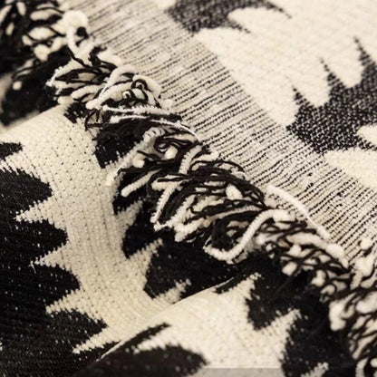 Tufted Chenille Tassel-Trim Sofa Cover