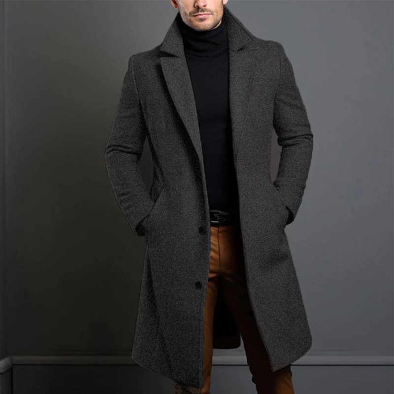 Leonardo Wool Tailored Fit Overcoat | Notch Lapel Overcoat
