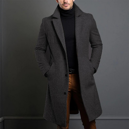 Leonardo Wool Tailored Fit Overcoat | Notch Lapel Overcoat