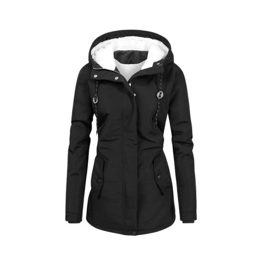 Women's Winter Jacket – Hooded – Sherpa Lining – Mid-length - Waterproof Blend
