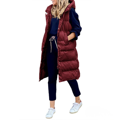 Chiara Hooded Puffer Vest | Quilted With Pockets Puffer Vest