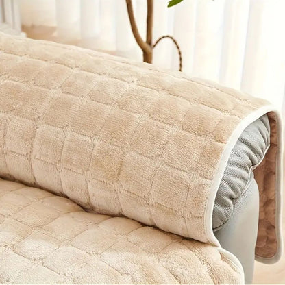 Quilted Velvet Armrest Panels Recliner Cover