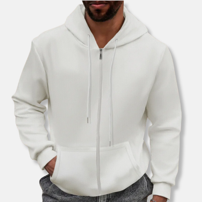 Domenico Relaxed Zip-Up Hoodie | Casual Textured Zip-Up Hoodie