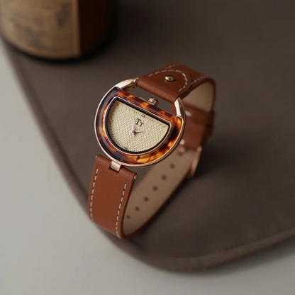Beatrice Slim Wrist Watch | D-Shaped Dial Wrist Watch