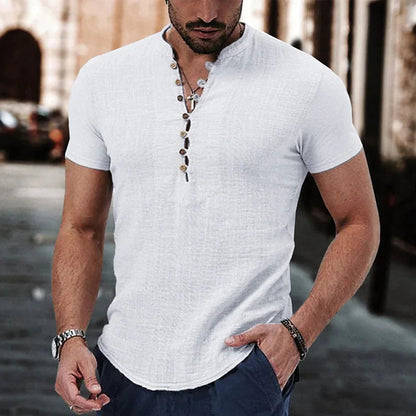Men's shirt short sleeves – Slim fit – Breathable fabric – Casual button-down collar