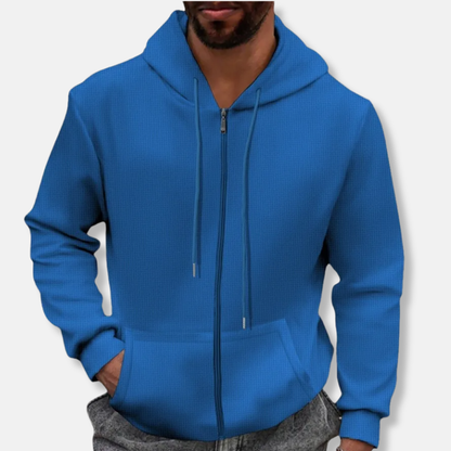 Domenico Relaxed Zip-Up Hoodie | Casual Textured Zip-Up Hoodie