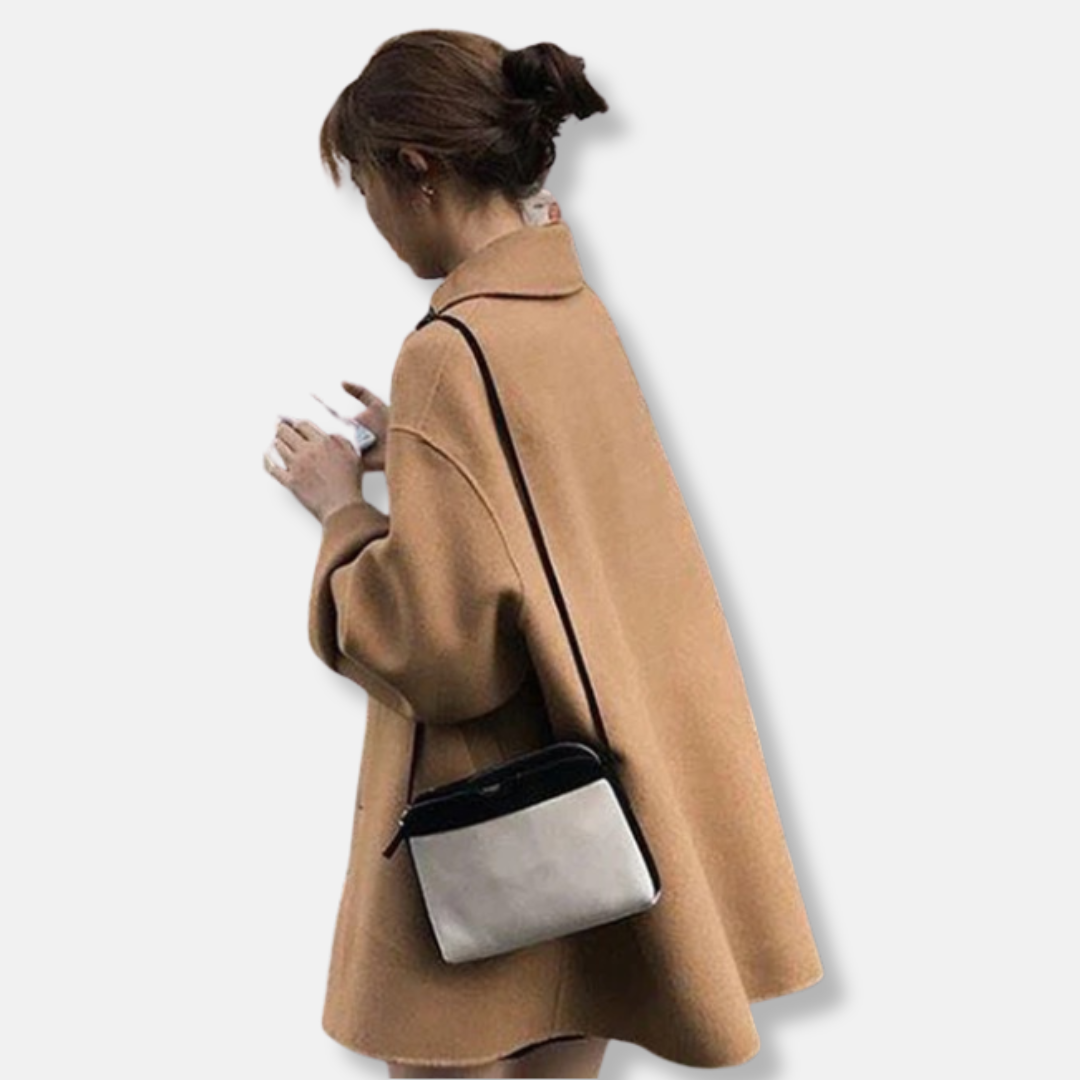 Caterina Wool Relaxed Fit Coat | Collared, Thigh-Length Coat