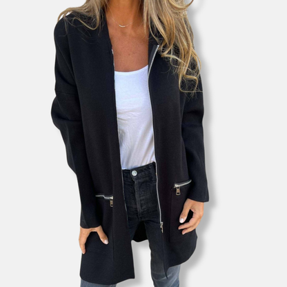 Ruby Oversized Hooded Cardigan | Longline Zip Front Cardigan