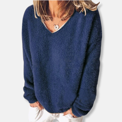 Imogen V-Neck Sweater | Relaxed Fit Long Sleeve Sweater