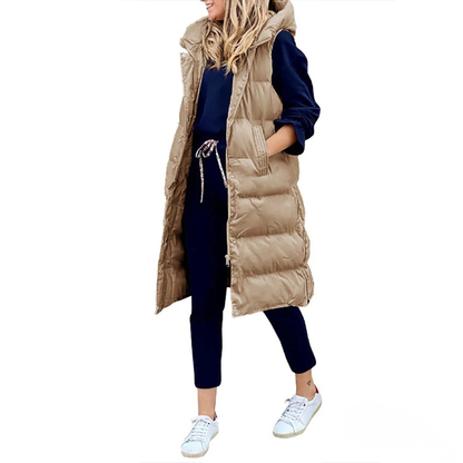 Chiara Hooded Puffer Vest | Quilted With Pockets Puffer Vest