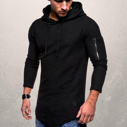 Men's Hoodie - Textured Knit - Slim Fit - Adjustable Hood