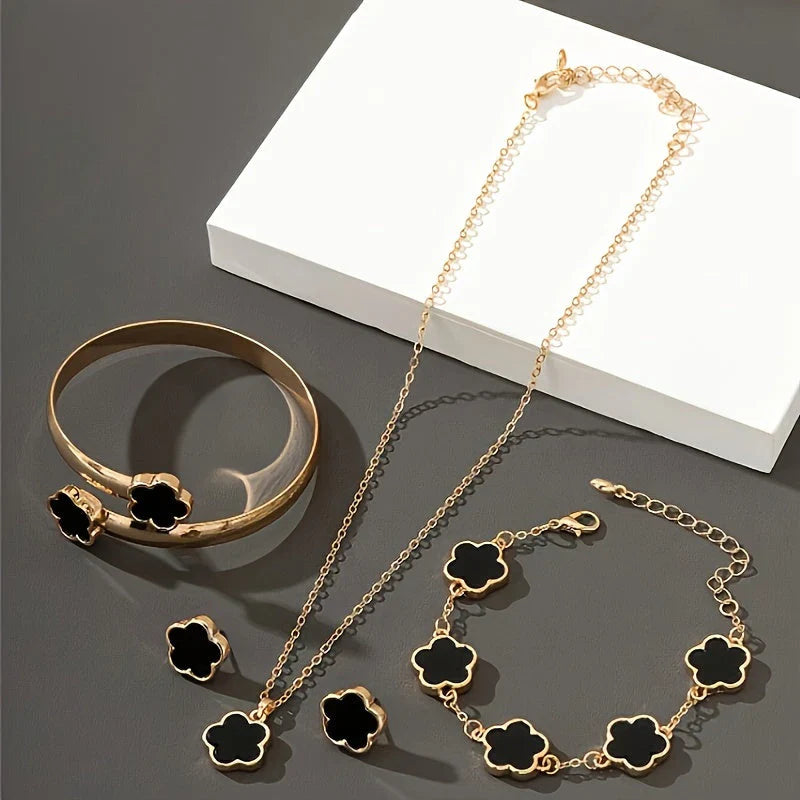 Alessia Four-Piece Set | Necklace, Earrings, Bracelet & Bangle Set