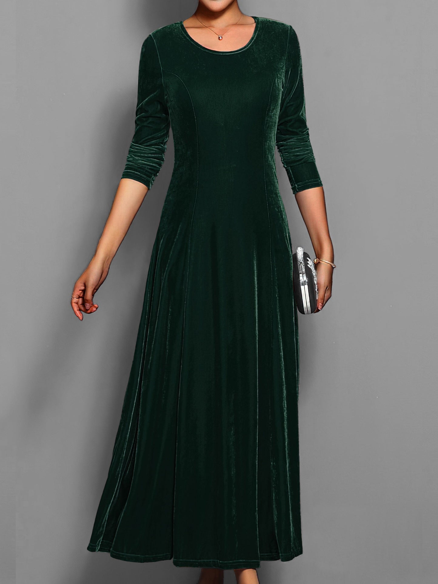 Paola A-Line Maxi Dress | Long Sleeve Formal Maxi Dress