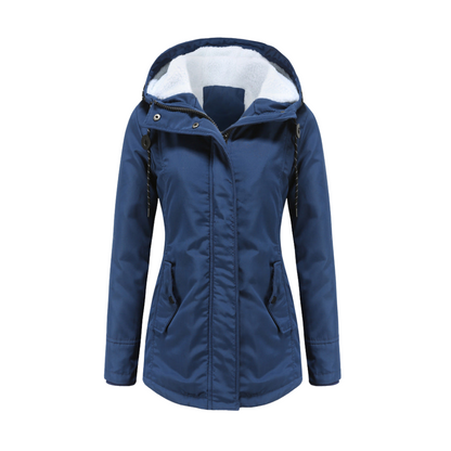 Women's Winter Jacket – Hooded – Sherpa Lining – Mid-length - Waterproof Blend