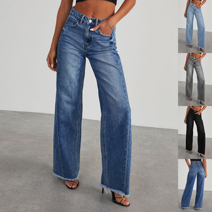 PANTALON NOVI JEAN A COUPE SLIM ET JAMBES LARGES