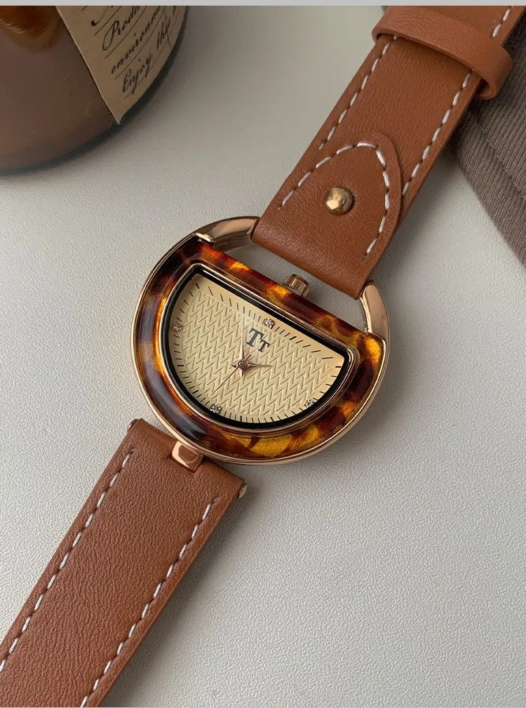 Chiara Half-Moon Wristwatch | Tortoiseshell Wristwatch