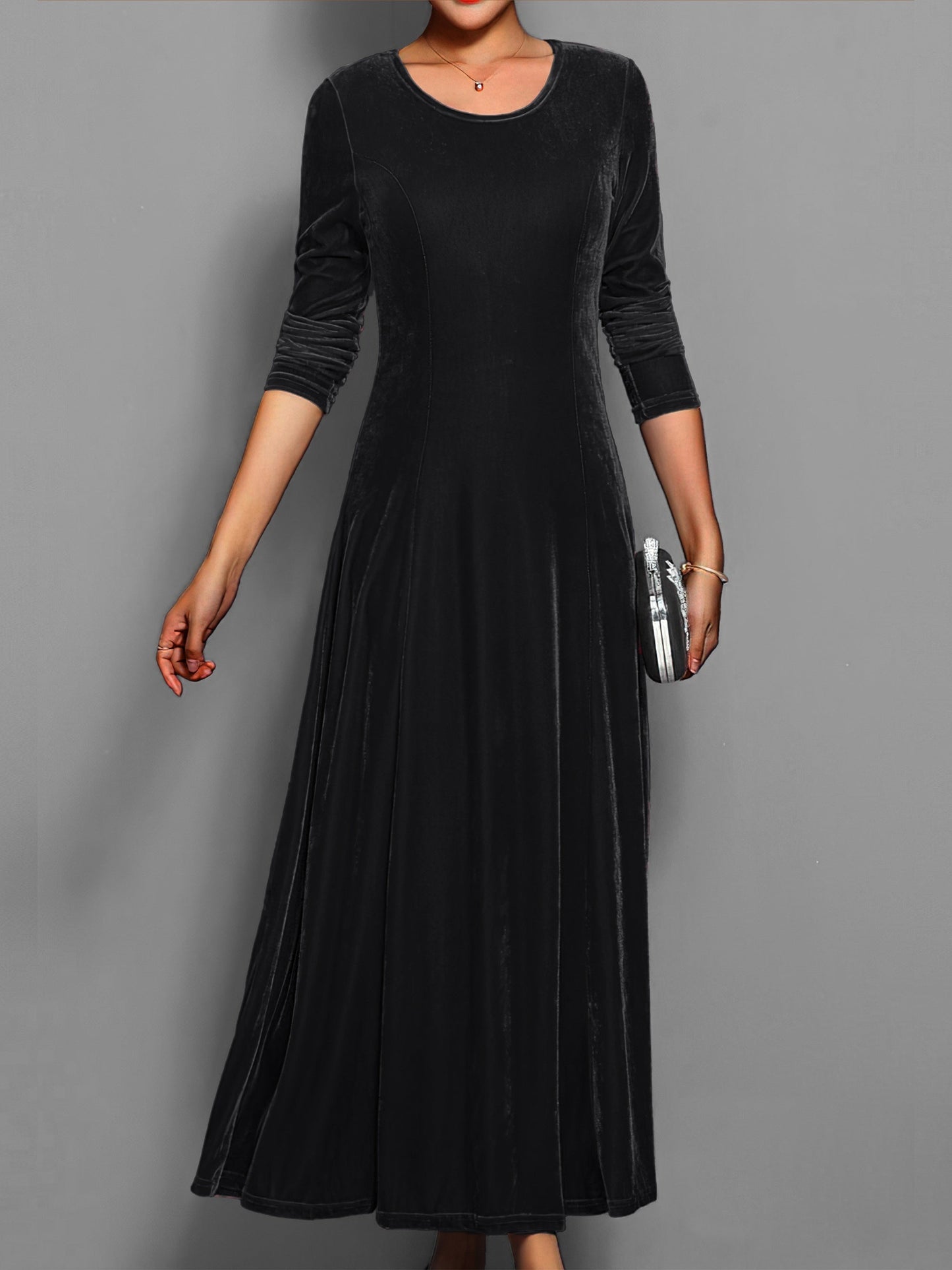 Paola A-Line Maxi Dress | Long Sleeve Formal Maxi Dress