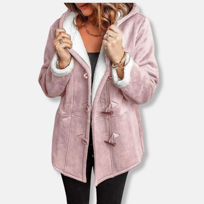 Emma Fleece Relaxed Fit Duffle Coat | Hooded Toggle Front Coat