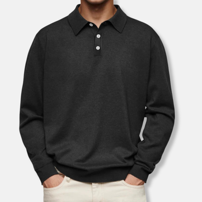 Giovanni Relaxed Fit Polo Shirt | Long Sleeve Collared Polo Shirt