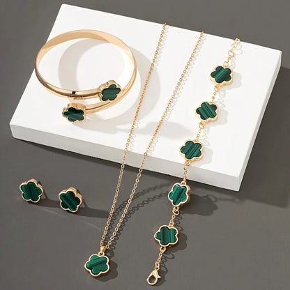 Alessia Four-Piece Set | Necklace, Earrings, Bracelet & Bangle Set