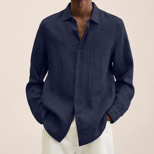 Men's long-sleeve shirt – Relaxed fit – Breathable natural fibers