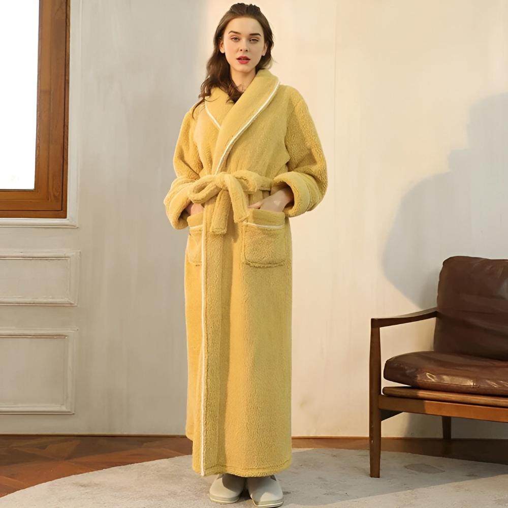 Plush Sherpa Fleece Shawl Collar Bathrobe