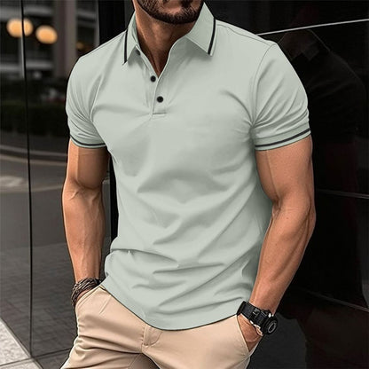 Men's polo – Slim fit – Soft knit – Ribbed collar – Elegant short sleeves