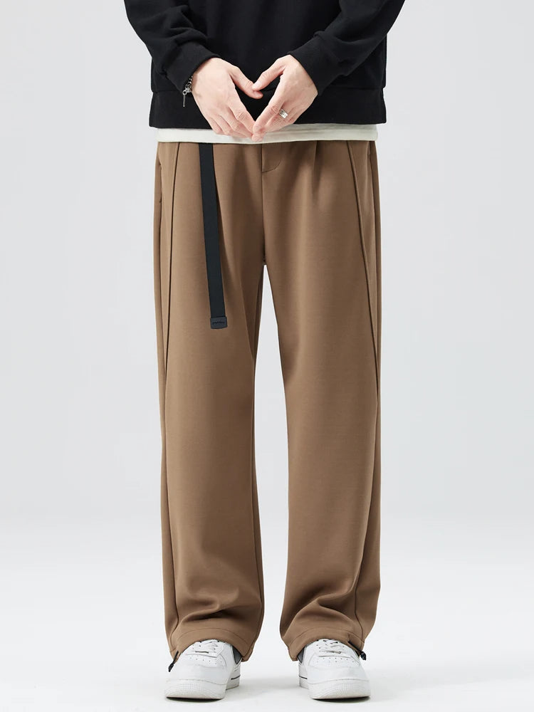 Isaac Wide-Leg Trousers | Pleated Belted Trousers