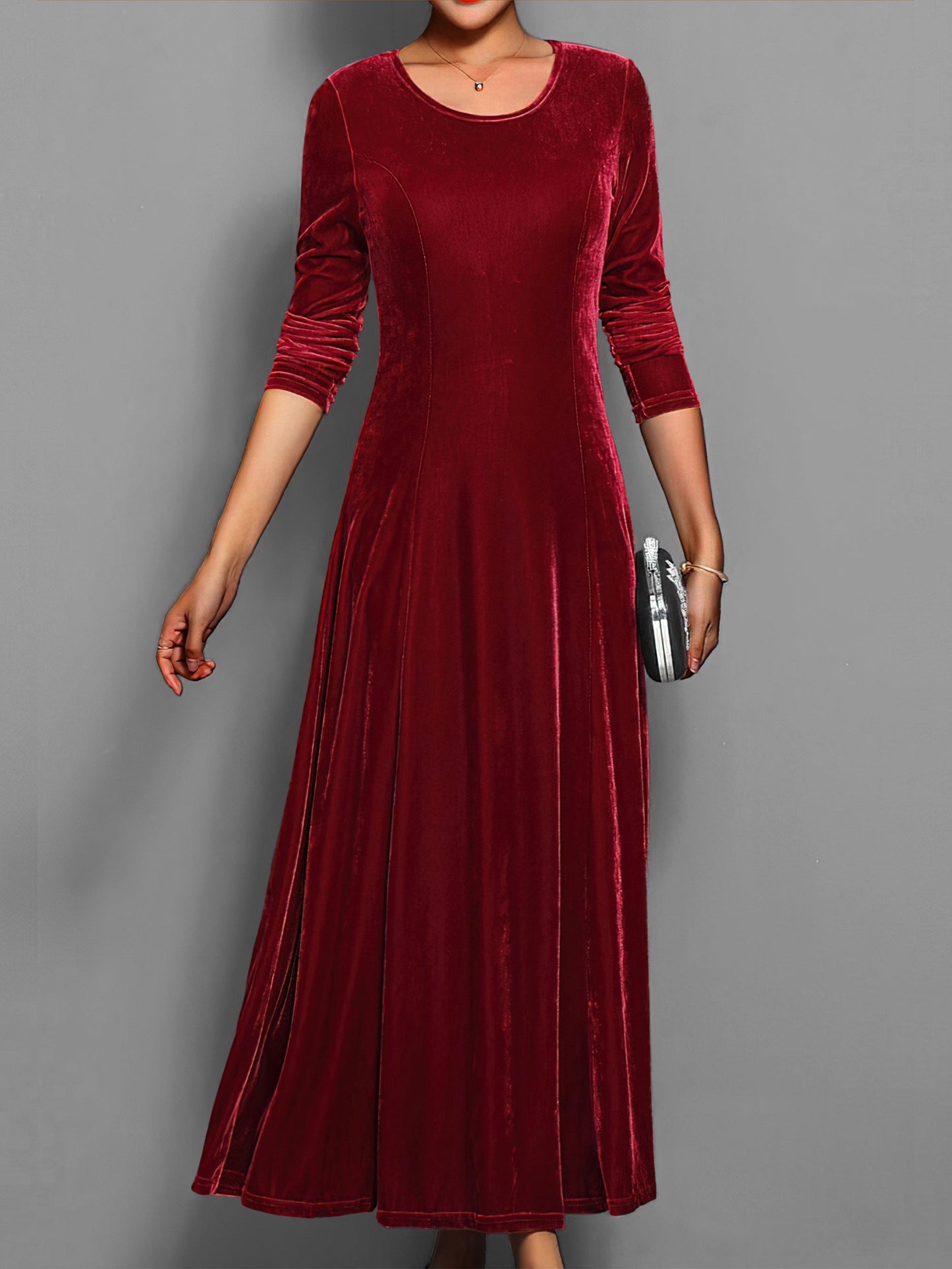 Paola A-Line Maxi Dress | Long Sleeve Formal Maxi Dress