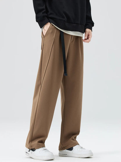 Isaac Wide-Leg Trousers | Pleated Belted Trousers