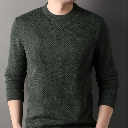 James Waffle Knit Sweater | Crewneck, Ribbed Cuffs & Hem Sweater