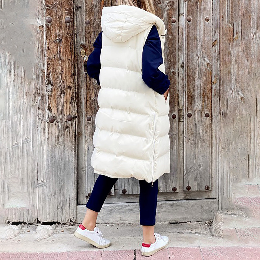 Chiara Hooded Puffer Vest | Quilted With Pockets Puffer Vest