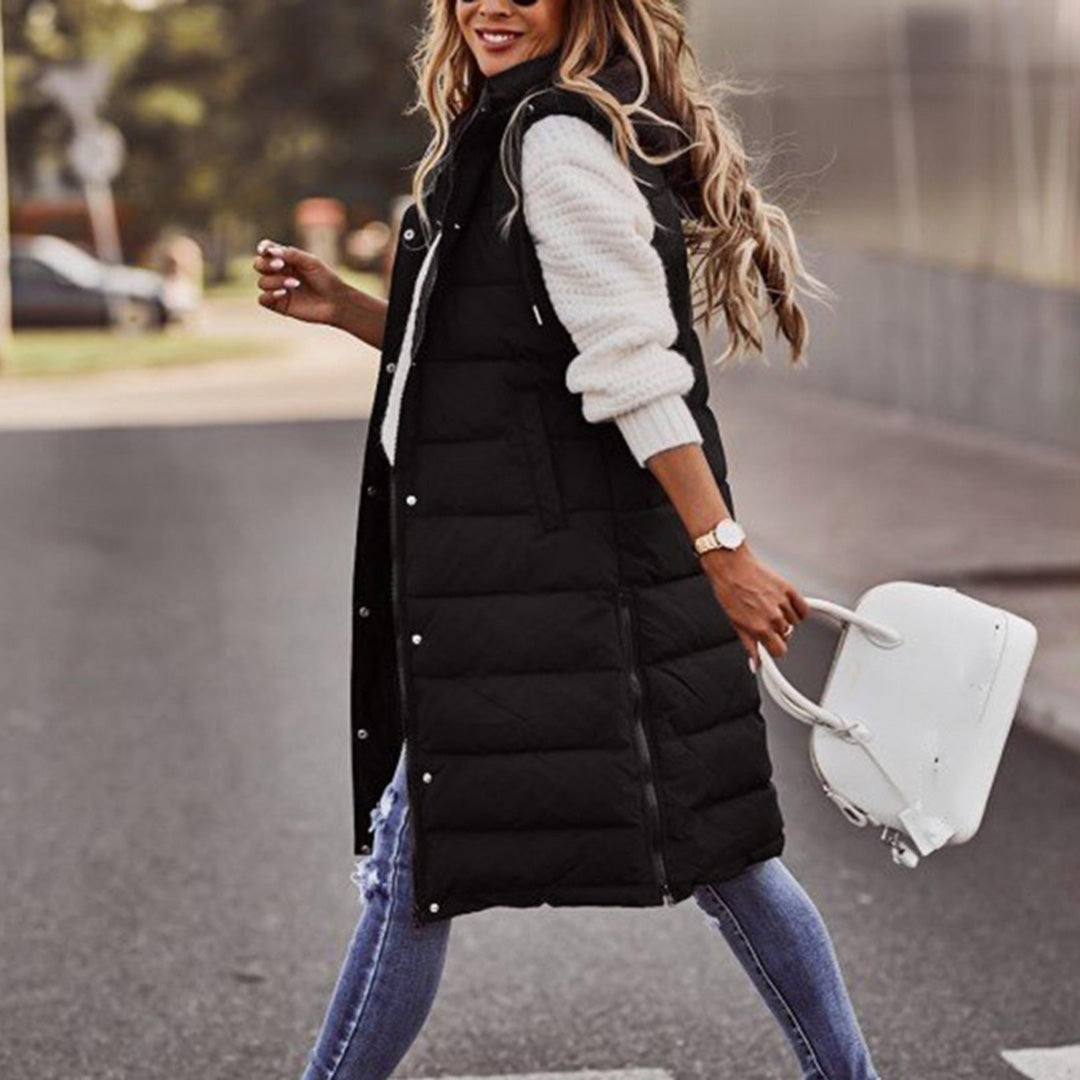 Chiara Hooded Puffer Vest | Quilted With Pockets Puffer Vest