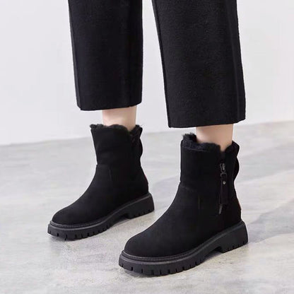 Lucia Fur Trim Ankle Boots | Lug Sole Winter Ankle Boots
