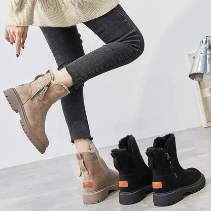 Lucia Fur Trim Ankle Boots | Lug Sole Winter Ankle Boots